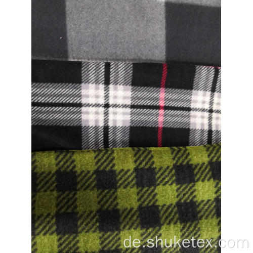 Polar Fleece Print Check Design Strickstoff